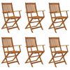vidaXL 7 Piece Folding Outdoor Dining Set Solid Acacia Wood