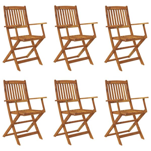 vidaXL 7 Piece Folding Outdoor Dining Set Solid Acacia Wood