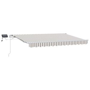 vidaXL Retractable Awning Light Grey and White 500 x 350 cm