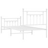 vidaXL Metal Bed Frame without Mattress with Footboard White 90x190cm