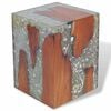 vidaXL Stool | Multicolour | Solid teak wood | Medium | Durable | Stool | Square