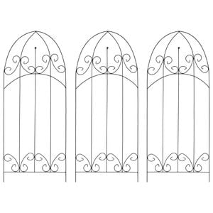 vidaXL Plant Rack | Set of 3 | Black | Iron | 40x100 cm | Rustic Plant Racks