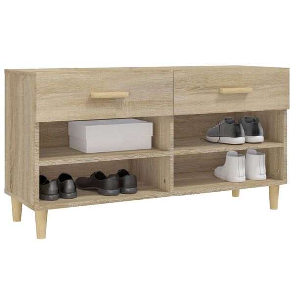 vidaXL Shoe Cabinet Sonoma Oak 102x35x55 cm Engineered Wood