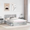 vidaXL Storage Bed Concrete Grey 140 x 190 cm Engineered Wood