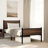 vidaXL Metal Bed Frame without Mattress Brown Oak 75x190 cm Small Single