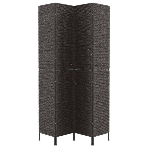 vidaXL Room Divider 4-Panel Black 163x180 cm Water Hyacinth