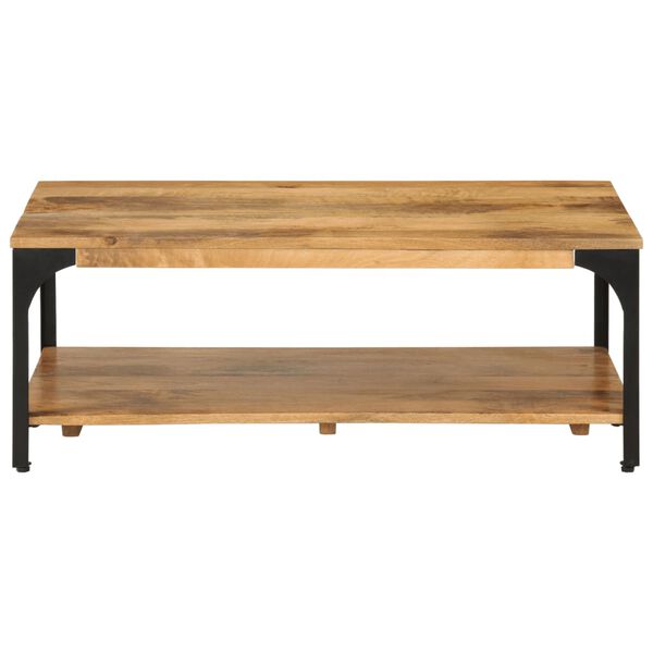 vidaXL 2-Layer Coffee Table 100x55x38 cm Solid Wood Mango and Steel
