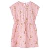 vidaXL Kids' Dress with Drawstring Light Orange 116