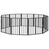 vidaXL Dog Gate 10 pcs Black 60 x 60 cm Galvanised Steel