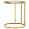 vidaXL Side Table Gold and Transparent 45 cm Tempered Glass