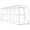 vidaXL Against Wall Chicken Coop Silver 600 x 150 x 215 cm