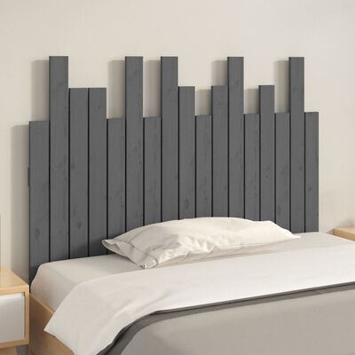 vidaXL Wall Headboard Grey 108x3x80 cm Solid Wood Pine