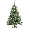 vidaXL Artificial Christmas Tree with 150 LEDs Green 150 cm PE and PVC
