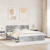 vidaXL Bed Frame Concrete Grey 180 x 200 cm Engineered Wood
