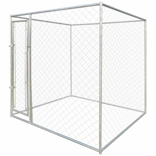 vidaXL Dog Kennels Silver 192 x 192 x 195 cm Galvanised steel