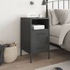 vidaXL Bedside Cabinet Black 36x39x68 cm Steel