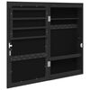 vidaXL Mirror Jewellery Cabinet with LED Lights Wall Mounted Black