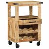 vidaXL Kitchen Trolley Brown 55 x 40 x 80 cm Solid Mango Wood