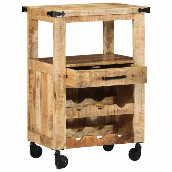 vidaXL Kitchen Trolley Brown 55 x 40 x 80 cm Solid Mango Wood