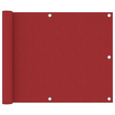 vidaXL Balcony Screen Red 75x600 cm Oxford Fabric