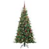 vidaXL Artificial Hinged Christmas Tree Green 180 cm PE and PVC