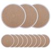 vidaXL Jute Placemets 12 pcs Natural and White &Oslash; 30 cm 100% Tossa Jute