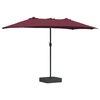 vidaXL Garden Parasol Bordeaux Red 385 x 209 x 244 cm Polyester