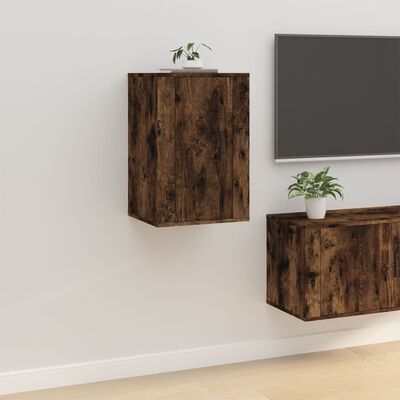 vidaXL Wall Mounted TV Cabinets 2 pcs Smoked Oak 40x34.5x60 cm