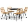 vidaXL 5 Piece Garden Dining Set Poly Rattan
