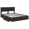 vidaXL Storage Bed with Headboard Black 150 x 200 cm Engineered Wood