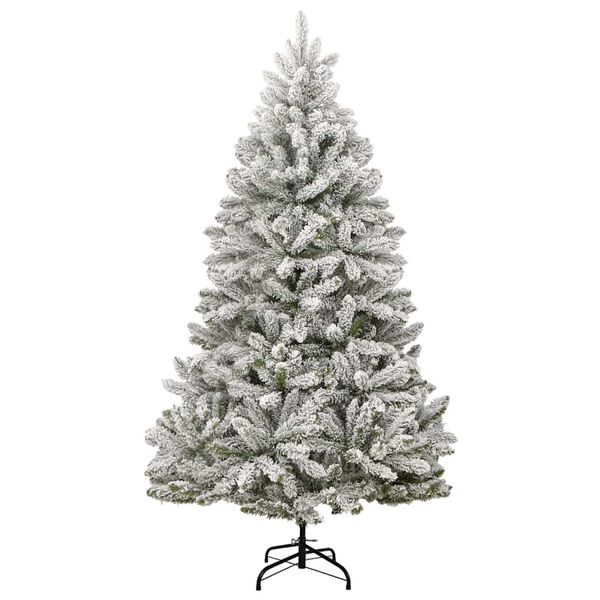 vidaXL Artificial Christmas Tree Green and White 300 cm PVC and Metal
