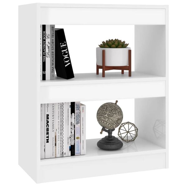 vidaXL Book Cabinet/Room Divider High Gloss White 60x30x72 cm