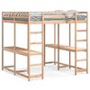 vidaXL Loft Bed with Desk and Ladder 180x200 cm Super King Solid Wood Pine