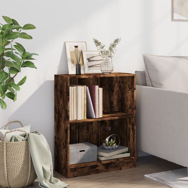 vidaXL Bookshelf Smoked Oak 60x24x76 cm Engineered Wood