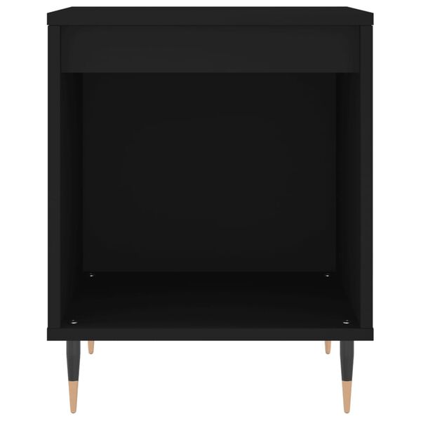 vidaXL Bedside Cabinet Black 40x35x50 cm Engineered Wood