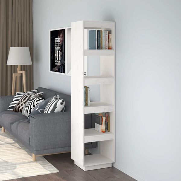 vidaXL Book Cabinet/Room Divider White 40x35x167 cm Solid Wood Pine
