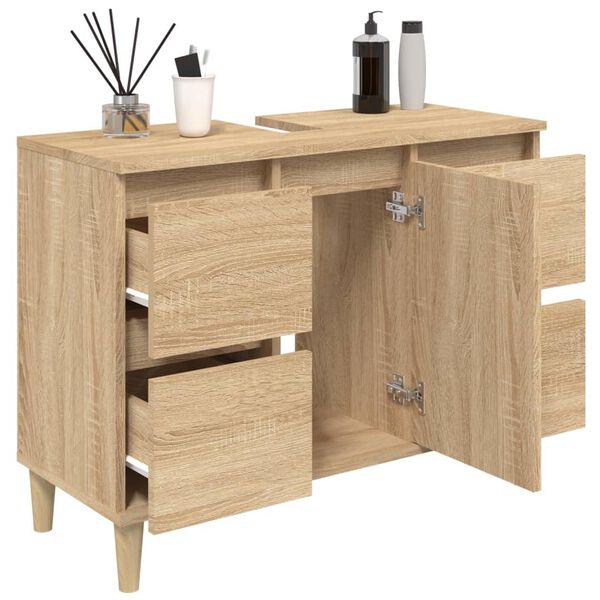 vidaXL Sink Cabinet Sonoma Oak 80x33x60 cm Engineered Wood