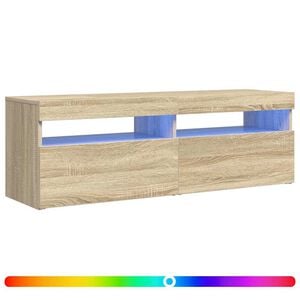 vidaXL TV Cabinet with LED Lights Sonoma Oak 120x35x40 cm