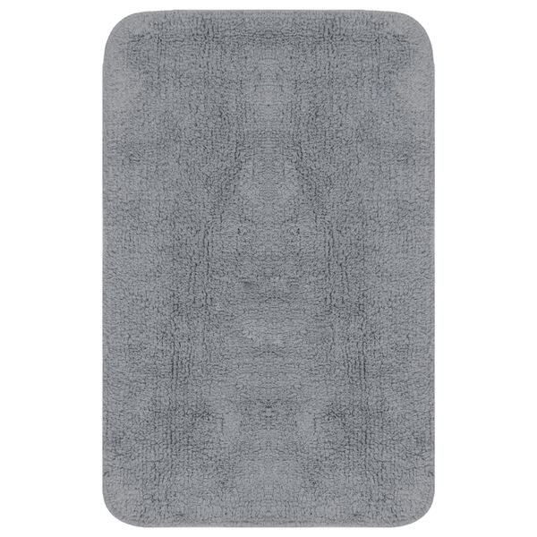 vidaXL Bathroom Mat Set 3 Pieces Fabric Grey