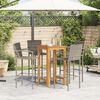 vidaXL 5 Piece Garden Bar Set Grey Solid Wood Acacia and Poly Rattan