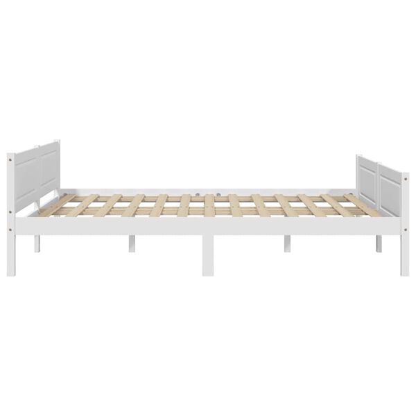 vidaXL Bed Frame without Mattress Solid Pinewood White 160x200 cm