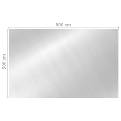 vidaXL Rectangular Pool Cover 800x500 cm PE Silver