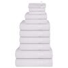 vidaXL 12 Piece Towel Set "FROGN" White 360 gsm