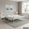 vidaXL Bed Frame without Mattress White Metal 140x200 cm