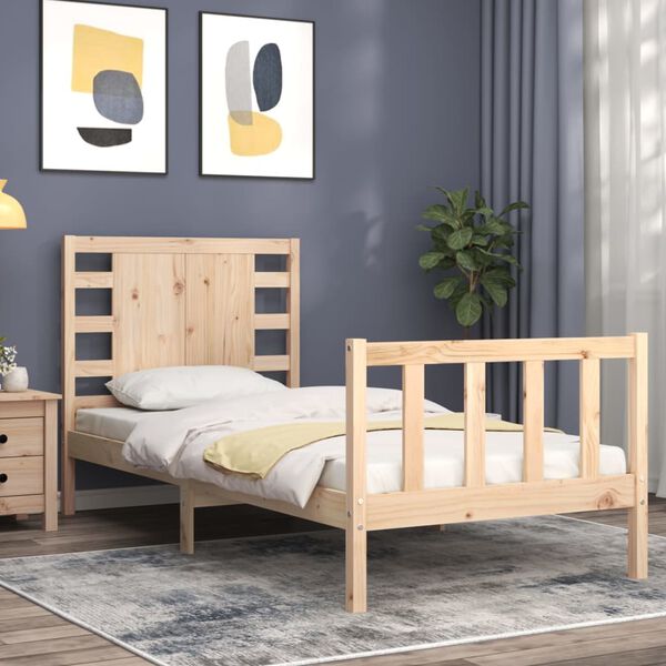 vidaXL Bed Frame without Mattress 90x200 cm Solid Wood Pine