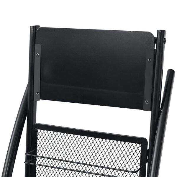 vidaXL Magazine Rack 40x32x131 cm Black A4