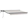 vidaXL Manual Awning Frame with LEDs Light Grey and White 4 x 3 m