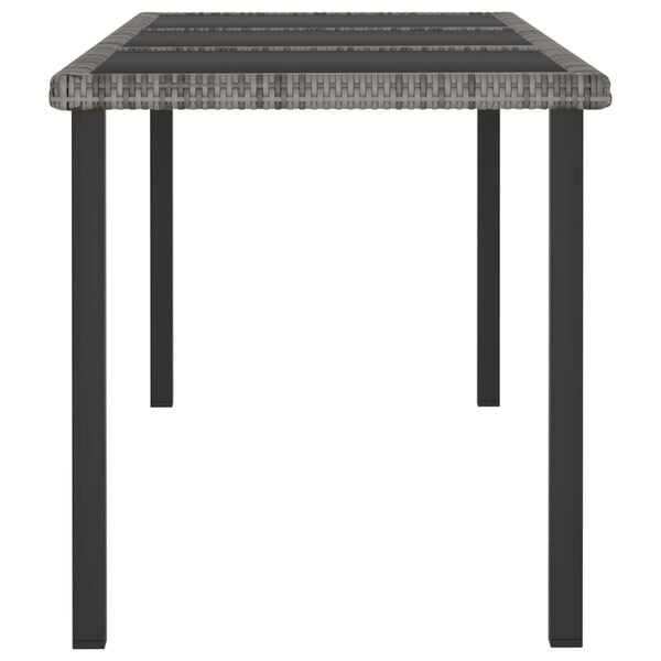 vidaXL Garden Dining Table Grey 180x70x73 cm Poly Rattan