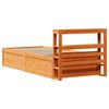 vidaXL Bed Frame with Headboard Wax Brown 75x190 cm Small Single Solid Wood Pine