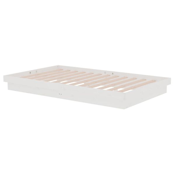 vidaXL Bed Frame without Mattress White Solid Wood 120x200 cm